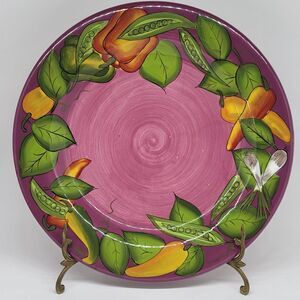 Gates Ware By Laurie Gates Peas In A Pod 12" Plate Platter GUC